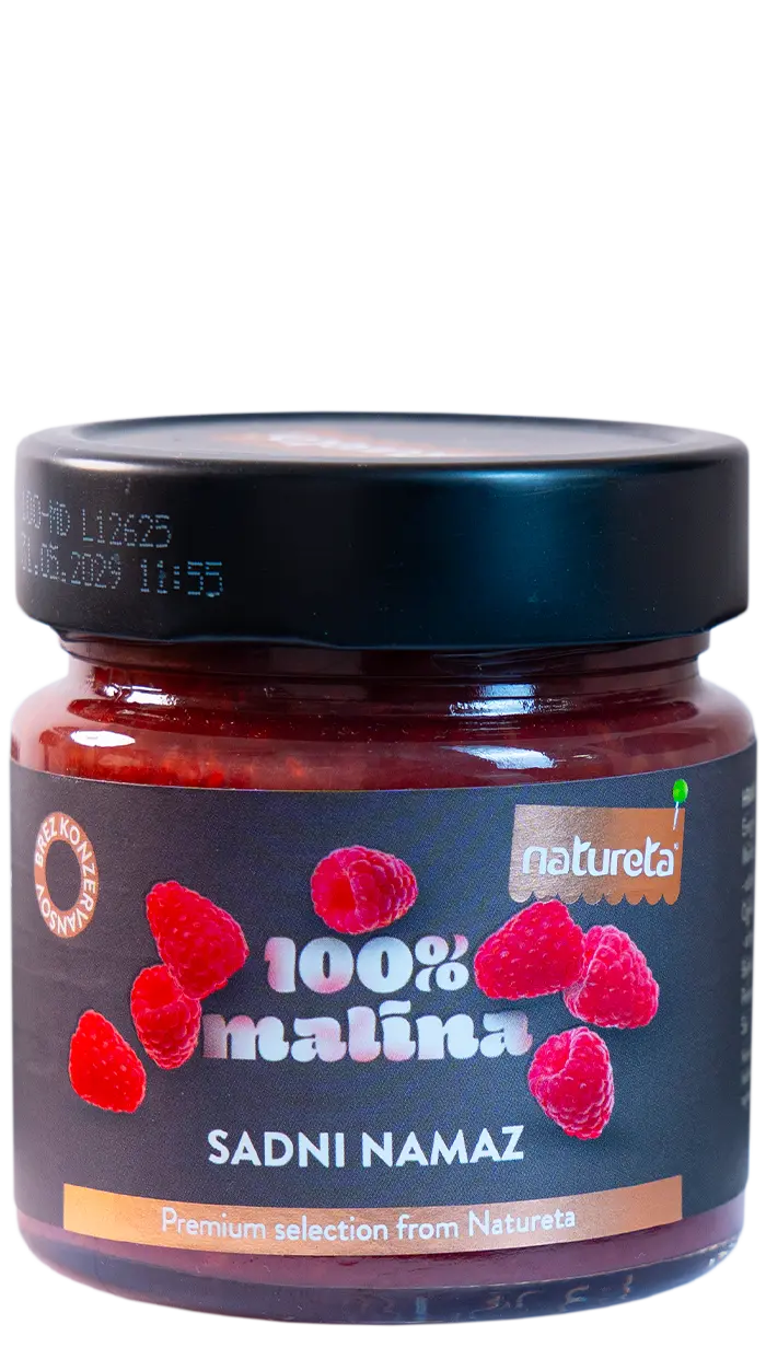 Mermelada de frambuesas Natureta. 100% malina Sadni namaz. Premium selection from Natureta